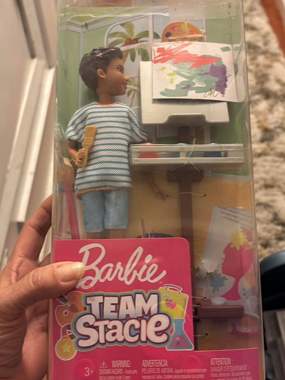 Mattel Team Stacie Art Doll with Blue Striped Shirt and Light Blue Shorts